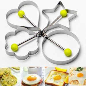 Buy 4 Pcs Stainless Steel Egg & Pancake Rings – Non-Stick Cooking Molds for Perfect Breakfast