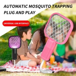 Rechargeable Electric Mosquito Swatter with UV Light – Fly & Bug Zapper Racket for Home & Outdoor Use
