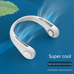 Portable Neck Fan Electric Wireless Fan Rechargeable USB Mini Fan Bladeless Personal Fans Hanging Neck Cooler for Outdoor Sports
